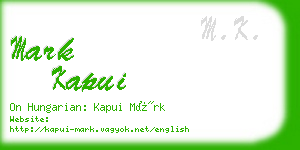 mark kapui business card